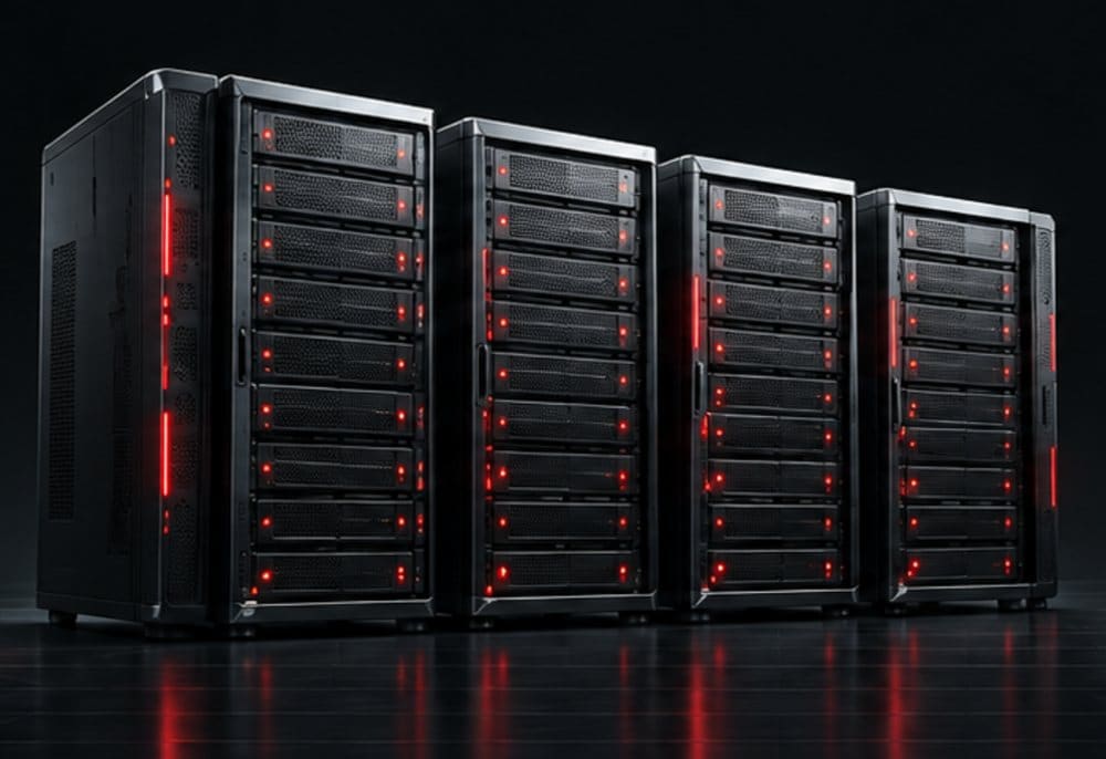 Rack cluster of private cloud servers